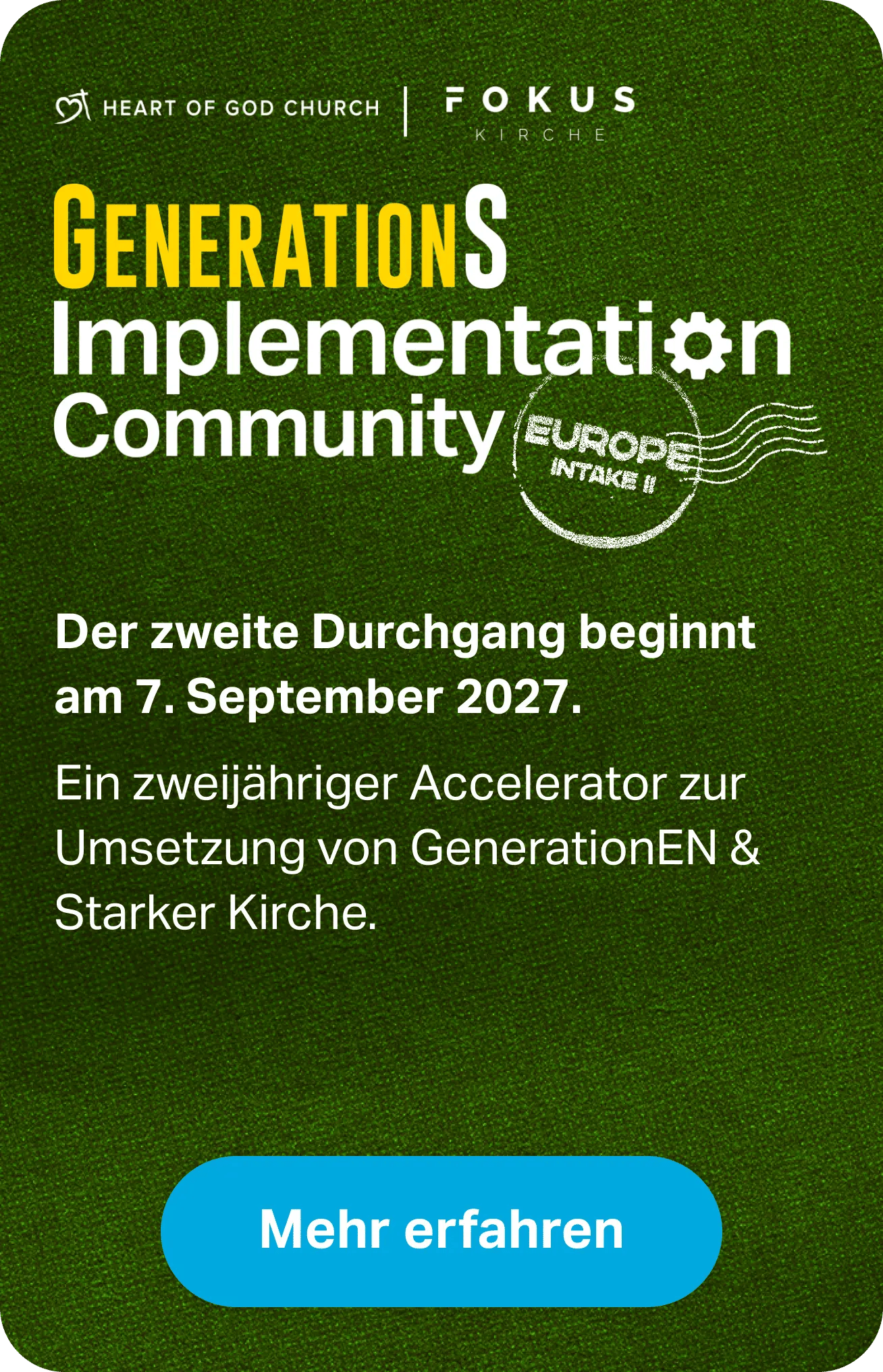 GenerationS Implementation Community Europe Intake II
