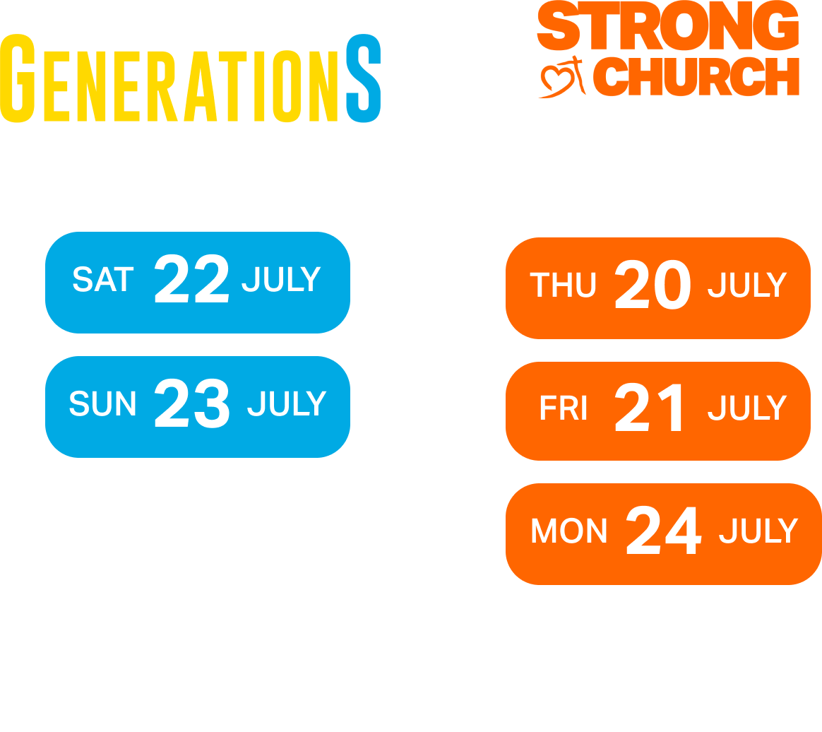 Dates for GenerationS Conference 2023 & Strong Church Summit 2023