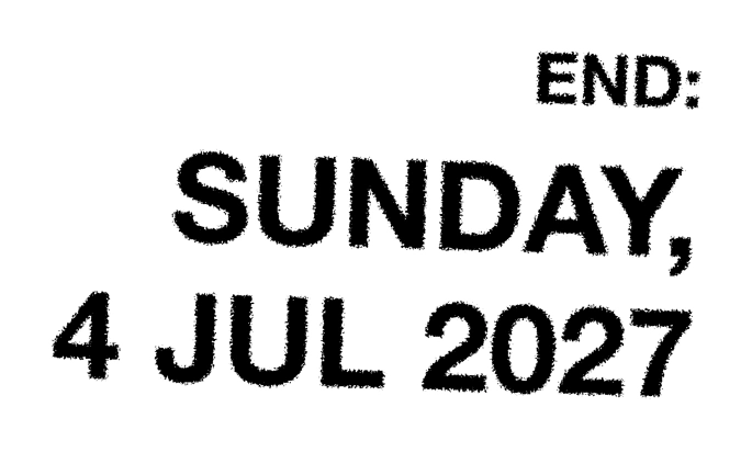 End: Sunday, 4 July 2027